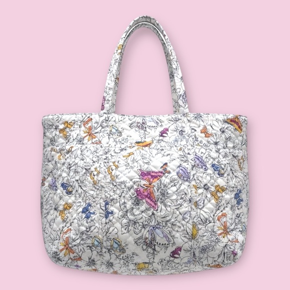 VERA BRADLEY🦋Butterfly Tote🦋Pastel Floral🦋EUC🦋Absolutely Gorgeous Print!!💕 - Picture 2 of 4